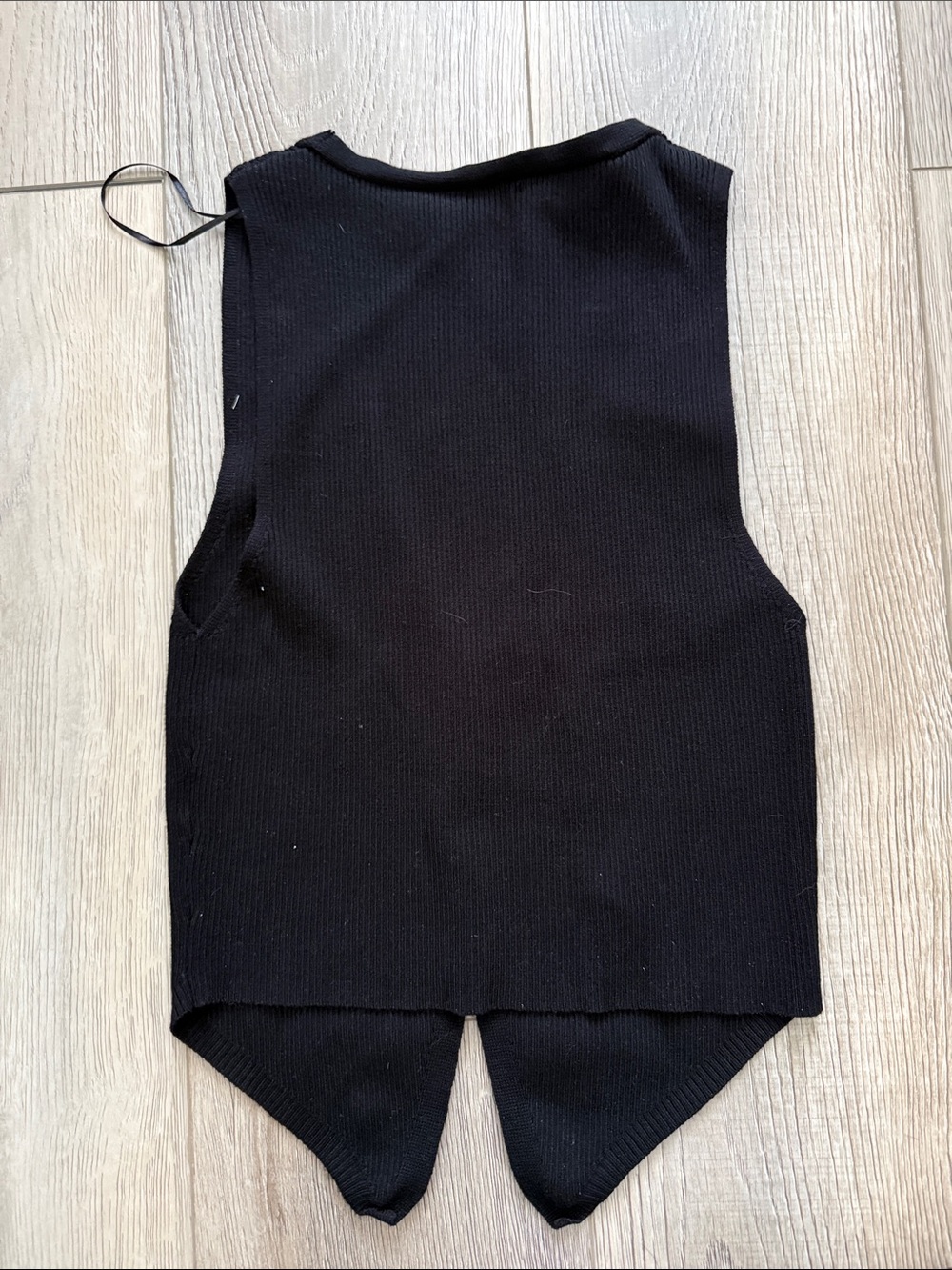 Garage black Ribbed Button-Front Knit Vest - Picture 3 of 3